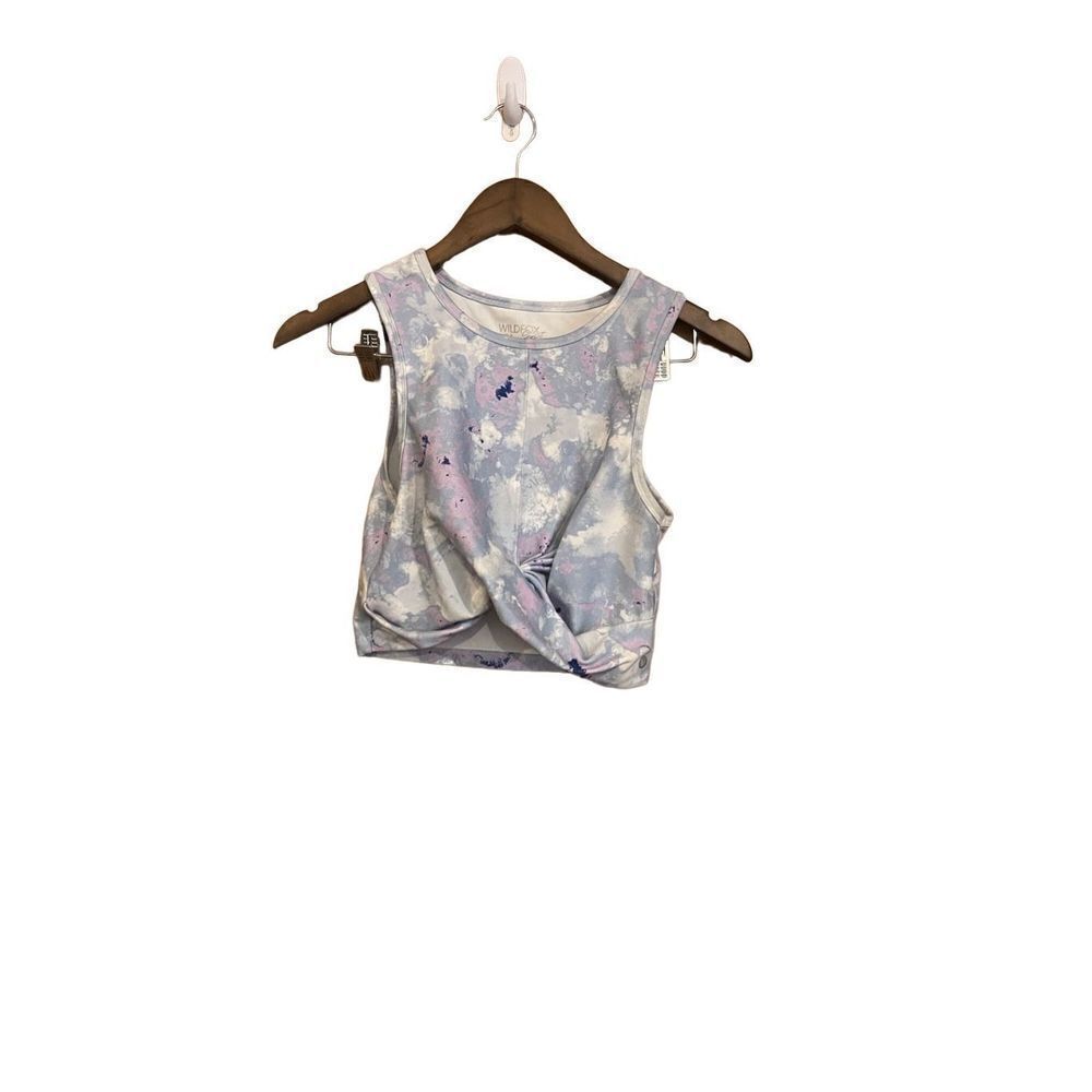 Wild Fox Tie Dye Sport Athletic Crop Workout Top Women Small